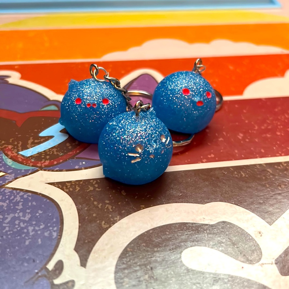 Matt finish Animal keychains Blue set
